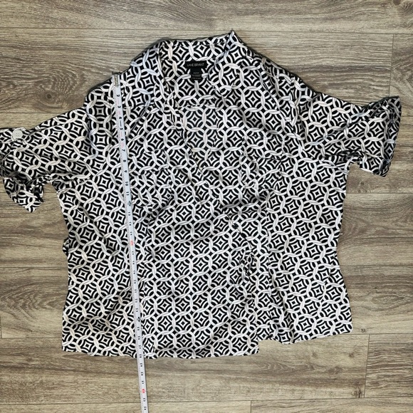 Lane Bryant Plus Women Black & White Oversized Wrap Tunic Formal Shirt Sz 22/24 - Picture 15 of 17